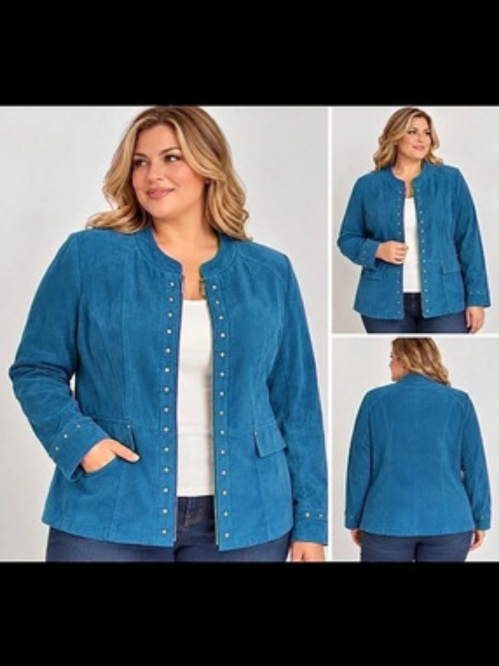 Cato Women's Utility Jacket Blue 22/24W Like New